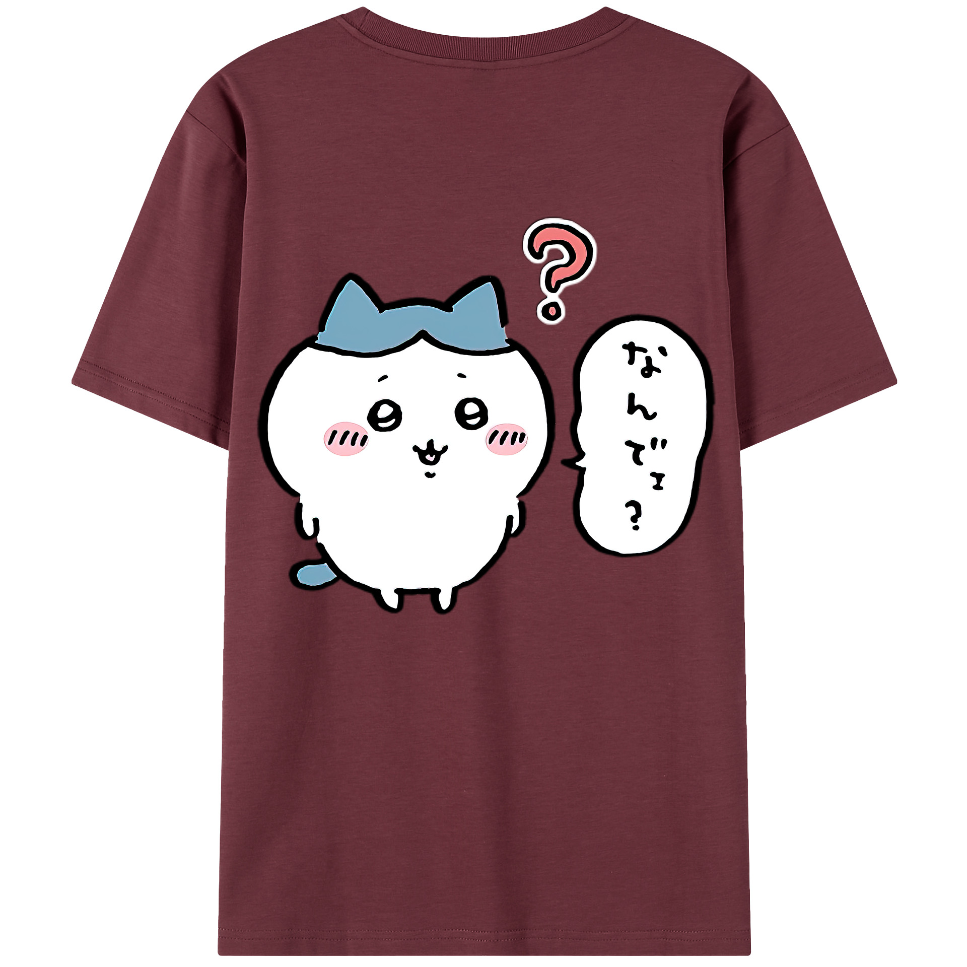 （画像用） ちいかわ ハチワレ Chii-kawa hachiware 綿100％半袖Tシャツ（背面プリント）